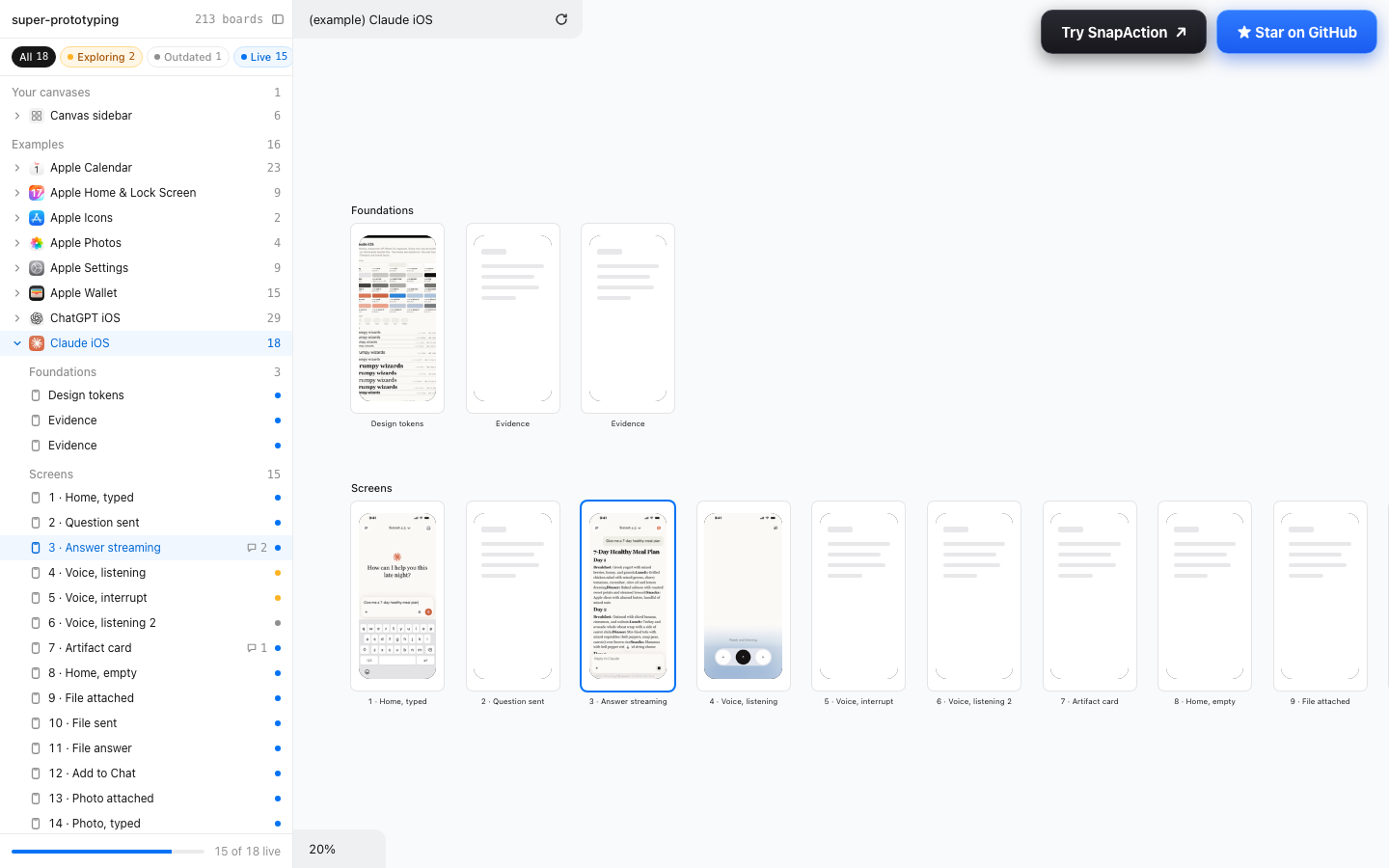 Outline with status